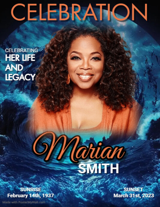 Funeral Announcement flyer,simple modern Template PosterMyWall